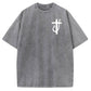 Jesus Made Me A Fisherman Pattern Washing And Aging Process Crew Neck T-Shirt