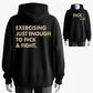 EXERCISING JUST ENOUGH TO F≈CK & FIGHT Funny Hoodie for Men & Women (Custom Year 1966-1985) - 100% Cotton