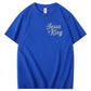 Jesus Is King Pattern  Print Cotton T-Shirt