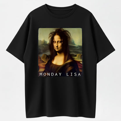 Urbntees Monday Lisa Messy Hair Funny Art Parody Organic Cotton Unisex T-Shirt