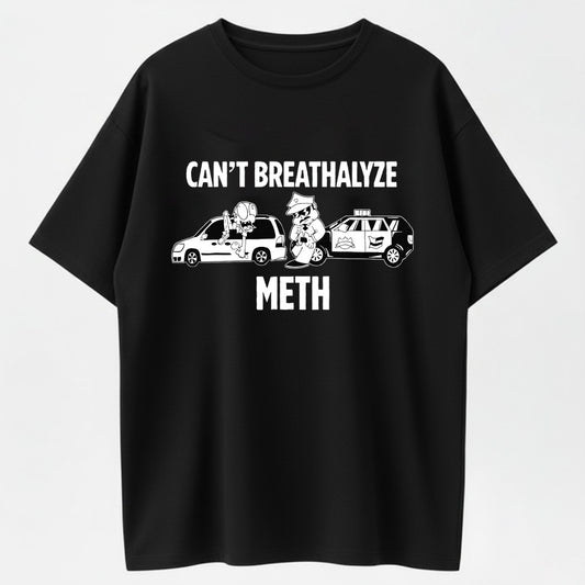 Can't Breathalyze Funny Cartoon Organic Cotton Unisex T-Shirt