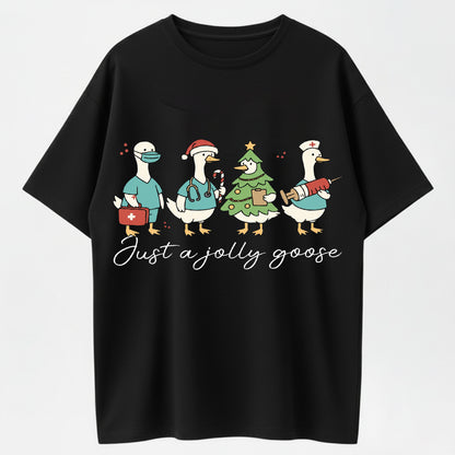Just a Jolly Goose Funny Medical Christmas T-Shirt