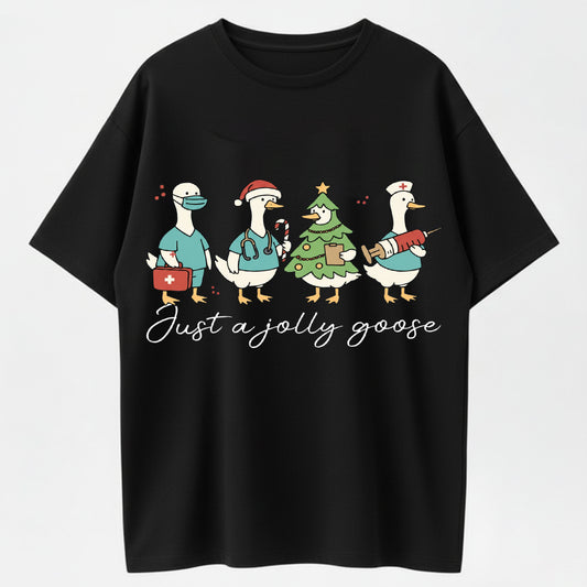 Just a Jolly Goose Funny Medical Christmas T-Shirt