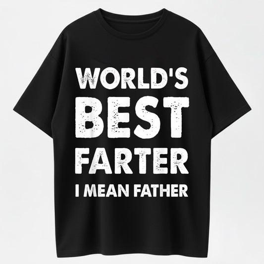 100% Cotton Father's Day Retro World's Best Farter Dad Joke T-Shirt