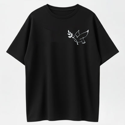 Peace Dove & Olive Branch Minimalist Line Art Print T-Shirt