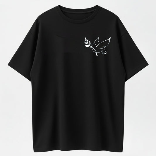 Peace Dove & Olive Branch Minimalist Line Art Print T-Shirt