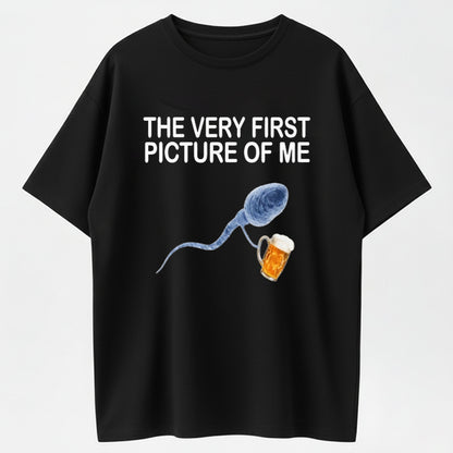 Urbntees The Very First Picture of Me Sperm Beer Funny Organic Cotton Unisex T-Shirt