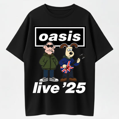 Oasis x Wallace & Gromit Britpop Nostalgic Tour T-Shirt