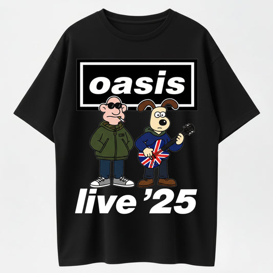Oasis x Wallace & Gromit Britpop Nostalgic Tour T-Shirt