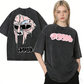 Urbntees MF BOO Melting Dripping Mask Hoodie Graphic Vintage Washed Cotton T-Shirt