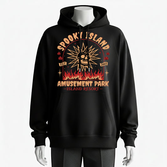 SPOOKY ISLAND Hoodie – Vintage Retro Amusement Park Vibes