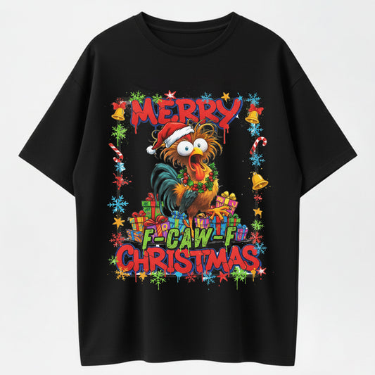 “MERRY F-CAW-F CHRISTMAS” Street Graffiti T-Shirt