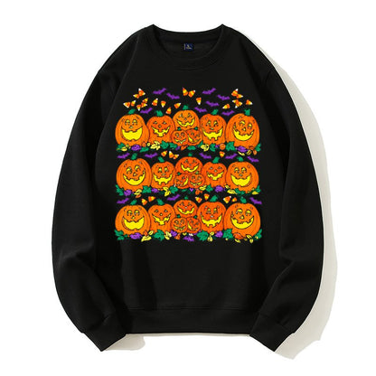 Halloween Pumpkin Graphic Sweatshirt, Cute Spooky Autumn Crewneck, Unisex Fall Pullover