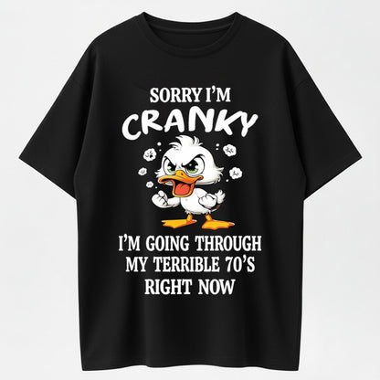 Urbntees Cranky Terrible 70s Duck Funny Organic Cotton Unisex T-Shirt