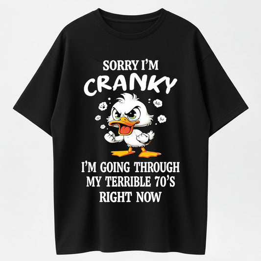 Urbntees Cranky Terrible 70s Duck Funny Organic Cotton Unisex T-Shirt