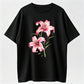 Men's and Women's T-shirt, Vintage Style Pink Lily Floral Graphic Tee, Unisex T-shirt, Gift T-shirt, Y2k Unisex Graphic Tees Gothic Grunge Emo Scene Amity Affliction Style Clothes Menswear Womenswear Streetwear