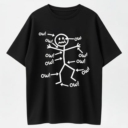Humorous Chronic Pain Awareness T Shirt for Summer Casual Wear Round Neck Short Sleeve Machine Washable Everyday Top