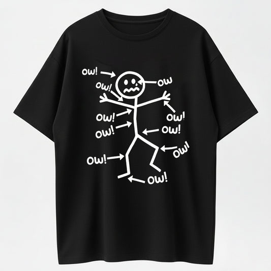 Humorous Chronic Pain Awareness T Shirt for Summer Casual Wear Round Neck Short Sleeve Machine Washable Everyday Top