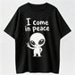 I Come In Peace Cute Alien Peace Sign Matching Couple T-Shirt