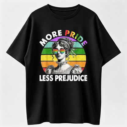 100% Cotton More Pride Less Prejudice Pride Month T-Shirt