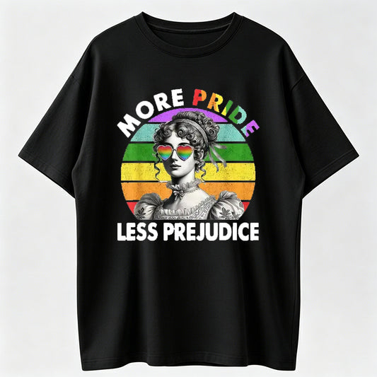 100% Cotton More Pride Less Prejudice Pride Month T-Shirt