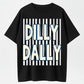 Urbntees Dilly Dally Dally Vintage Stripe Bold Text Pure Cotton T-Shirt Streetwear Style