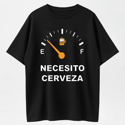 Urbntees Necesito Cerveza I Need Beer Funny Gauge Graphic Pure Cotton T-Shirt