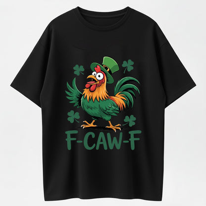 Urbntees F-Caw-F St Patrick's Drunk Rooster Funny Organic Cotton Unisex T-Shirt