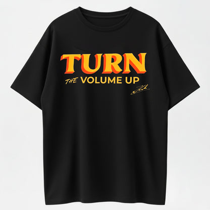 100% Cotton 'Turn The Volume Up' Music Graphic T-Shirt