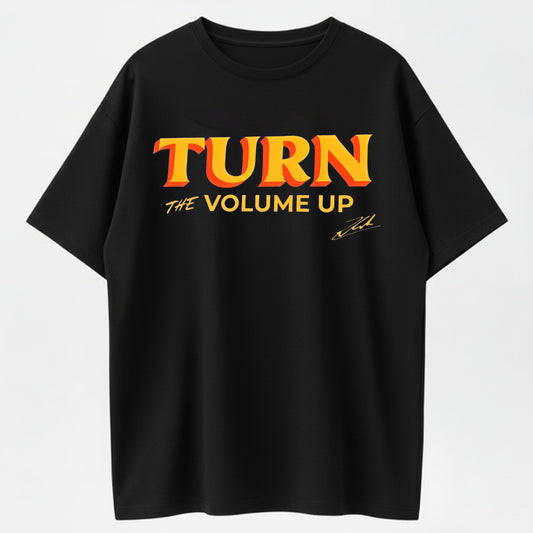 100% Cotton 'Turn The Volume Up' Music Graphic T-Shirt