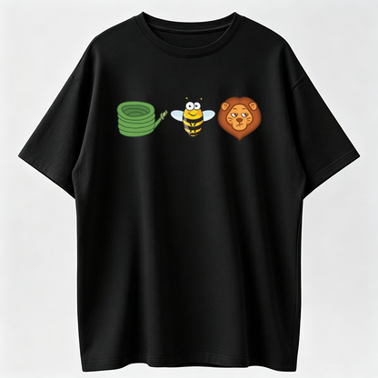 Hose Bee Lion Mens T Shirts Cotton Short Sleeve T-Shirt Crew Neck Tees Casual Shirt