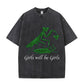 Urbntees Girls Will Be Girls Praying Mantis Vintage Washed Organic Cotton Unisex T-Shirt