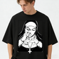 Urbntees Rebel Nun Smoking Cigar Sarcastic Graphic Pure Cotton Tee