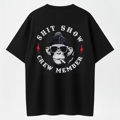 Shit Show Crew Member T-Shirt - A Cool Monkey’s Absurd Adventure