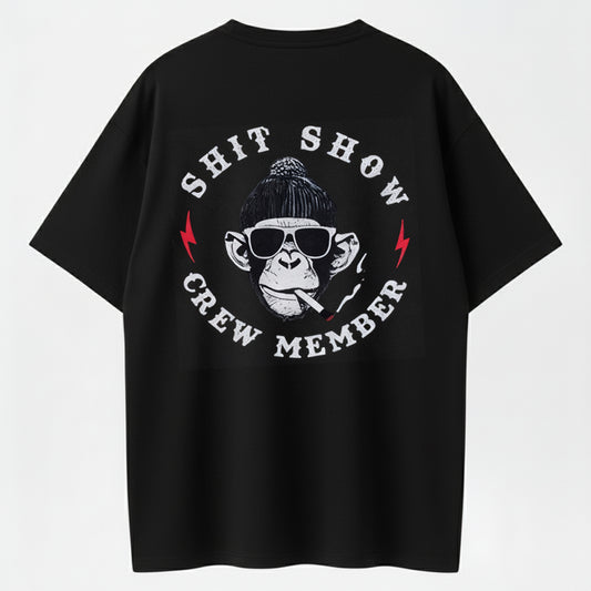 Shit Show Crew Member T-Shirt - A Cool Monkey’s Absurd Adventure