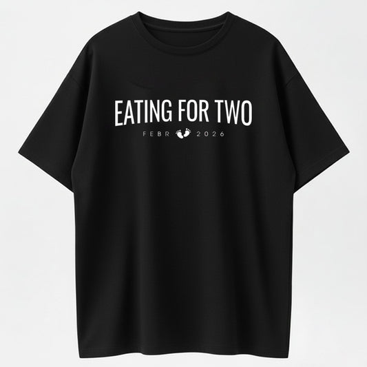 Eating For Two Beer For Three Funny Pregnancy Couple Matching T-Shirt