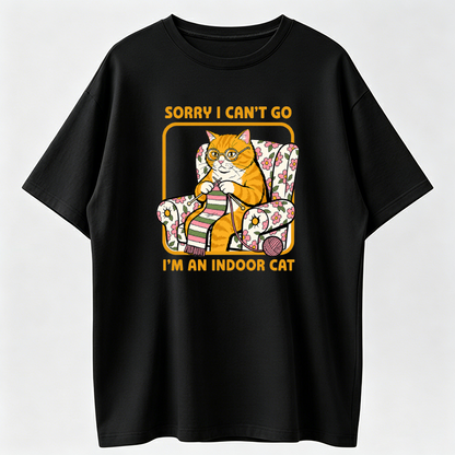 Funny Cat Graphic T-Shirt - Casual Short Sleeve Round Neck Casual Wear Top with Sarcastic Introvert Funny Quote