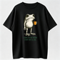 "I HAVE TO SAY WEIRD STUFF "Funny Frog Oversized Vintage Graphic T-Shirt
