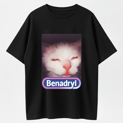 Urbntees Benadryl Cat Sleepy Eyes Funny Organic Cotton Unisex T-Shirt