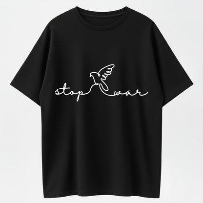 Stop War Minimalist Peace Dove Peace Declaration T-Shirt
