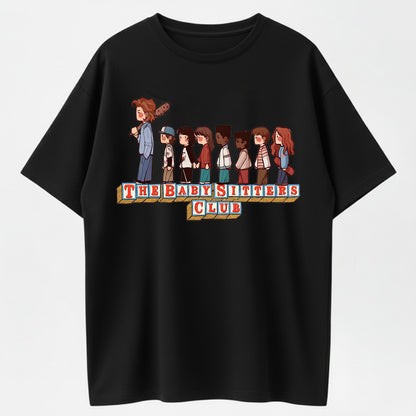 The Babysitters Club Cute Chibi Kids with Bat Funny Retro Graphic T-shirt