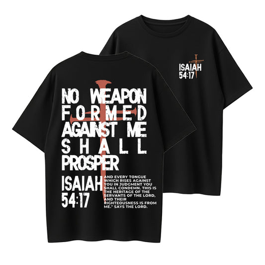 No Weapon Christian Washed T-Shirt, Jesus T-Shirt, Jesus Tee, Easter Tee, Christian Apparel Streetwear Gym Menswear Oversized Top Men or Women
