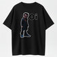 Oi Funny Bearded Man In Black Coat Sunglasses Sarcastic Graphic T-Shirt