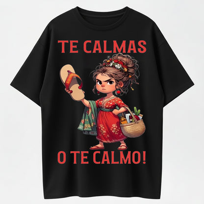 Summer t Shirts Women's Funny Mexican Spanish Mom \"Calm Or I Will Calm You\" Graphic T-Shirt