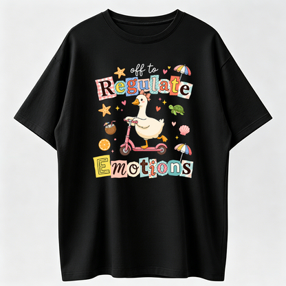 Off To Regulate Emotions Shirt, Summer Goose Shirt, Therapist Gift, Mental Health Shirt, Summer Vibes Tee, Positivity Shirt