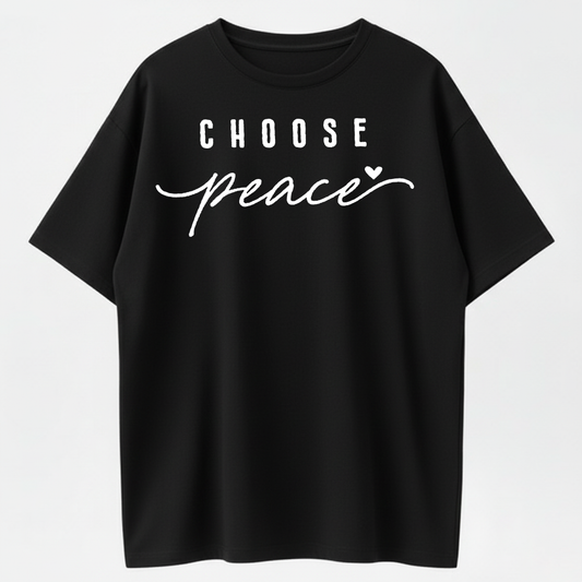 CHOOSE PEACE Simple Handwritten  Peace Declaration T-Shirt