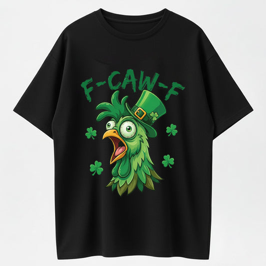 Urbntees F-Caw-F Drunk Rooster Chaos St Patrick's Funny Organic Cotton Unisex T-Shirt