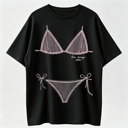 Bikini Graphic Washed T-shirt ,Last Splash Seashells and Wedding Bells, Bikini Body Illusion Shirt, Funny Summer Vacation Coverup