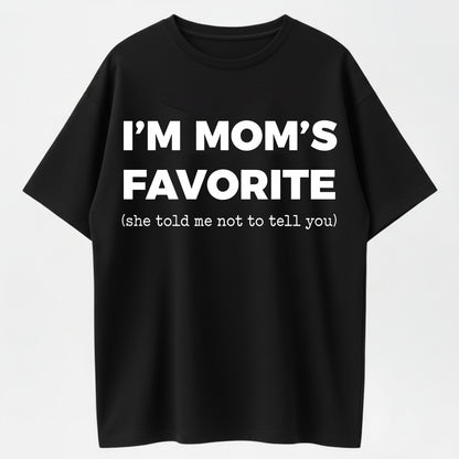 Cotton Funny Moms Favorite Son Daughter I'm Mom's Favorite T-Shirt Golf Gift for Men and Women Summer Wear