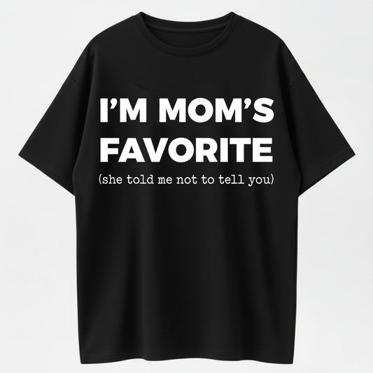 Cotton Funny Moms Favorite Son Daughter I'm Mom's Favorite T-Shirt Golf Gift for Men and Women Summer Wear